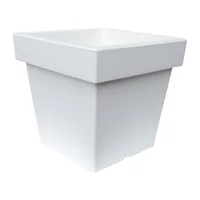 Matera Cuadrada Plástico 19.3x18.1 Cm Blanco Jardin