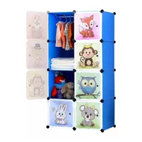 Armario Organizador de Ropa Y Juguetes Por Modúlos Pequeño para Niños Azul