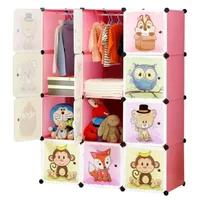 Armario Organizador de Ropa Y Juguetes Por Modulos Grande para Niños Rosado