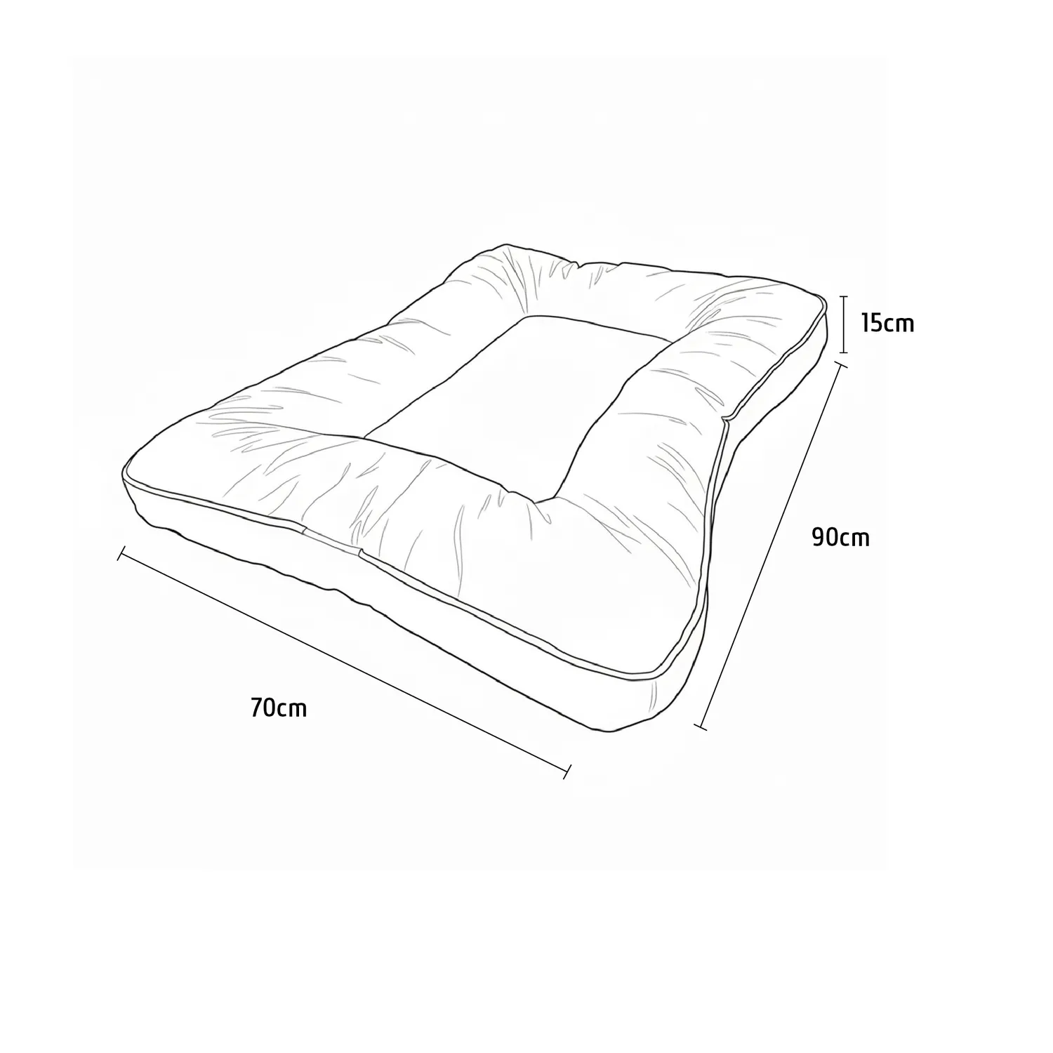 Colchón Impermeable Relax 90x70x15cm Grande Gris Petizoos 5