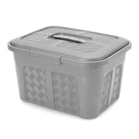 Cajonera Plástica Organizadora con Tapa - Cajas o Canastas 10L Gris Set X 20 Unidades