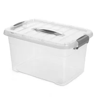Caja Organizadora Plástica con Tapa 10 Litros Gris Set x 12 Unidades