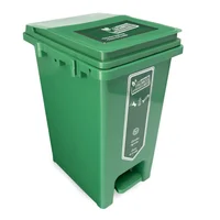 Caneca de Reciclaje 20l Con Autoenganche Verde Pedal Set x 6 Unidades