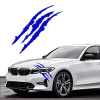 Sticker Calcomania Rasguño Monster Carro Azul 1 Unidad