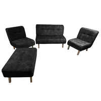 Sala Icono con 2 Poltronas Y Puff Grafito 80X120X75 Cm