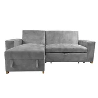 Sala Multifuncional Sofá Cama + Baul London Gris Plata 45X198X210 Cm