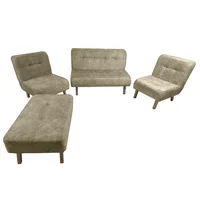 Sala Icono con 2 Poltronas Y Puff Ivory 80X120X75 Cm