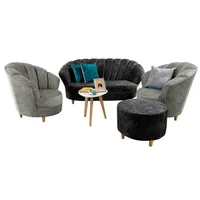 Sala Palma con Poltronas Grafito - Marfil 90X175X91 Cm