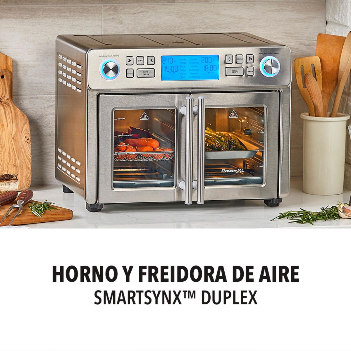 POWERXL - Horno freidor de aire PowerXL Duplex Smartsynx TO68D5-2SPLA