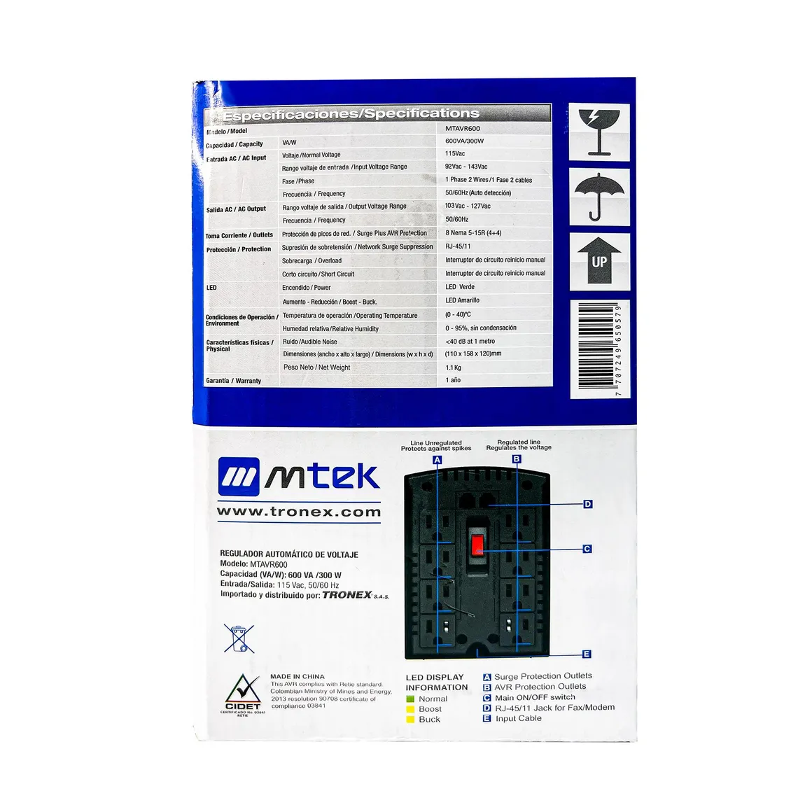 Mtek Regulador 600 Va - Homecenter.com.co