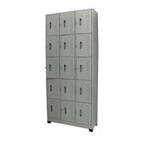 Locker 15 Puestos Gris Agatha Puertas Gris Agatha Peso Máximo Soportado 80 Kg