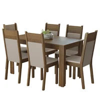 Juego de Comedor Bahamas con 6 Sillas Marron/crema/beige