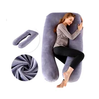 Almohada Espuma Para Embarazo Cuerpo Entero Media Tela Peluche Forro Inerno 140X20 Cm