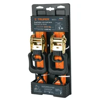 Juego de Sujetador 2 Piezas con Ratchet Capacidad 1 T Resistente Agua Truper