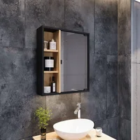 Gabinete de Baño Mesty 60x51.5x14cm Panela Negro Sensi Dacqua