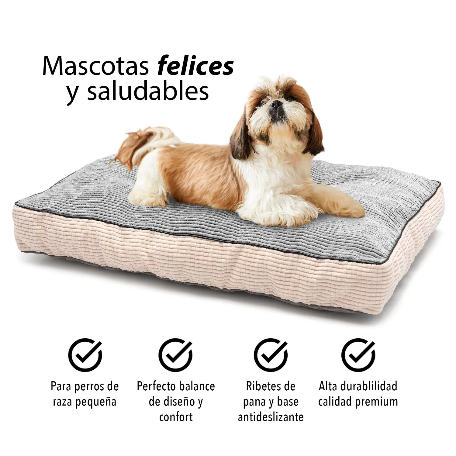 Cama Para Perro Viscoelástica Premium 61x46x8cm Mediana Gris 5