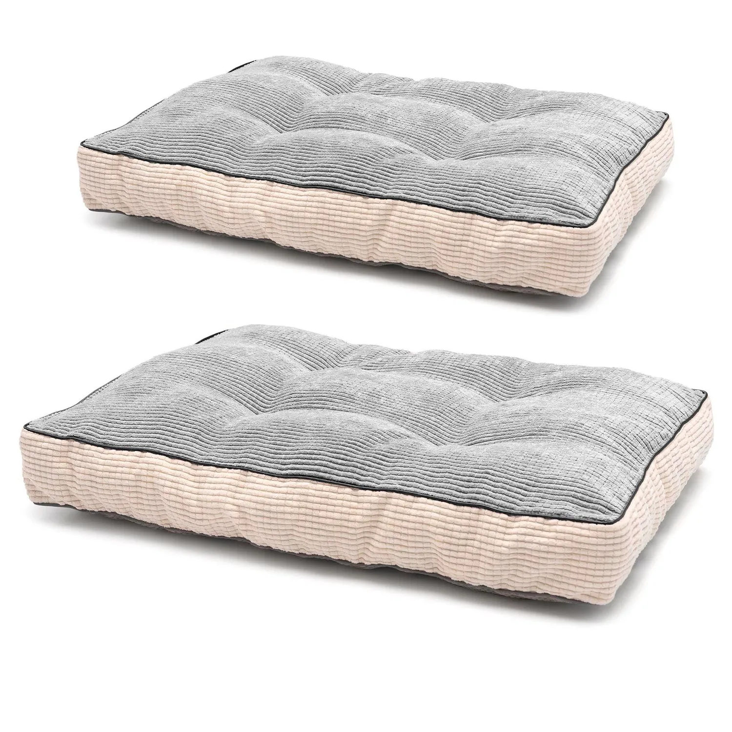 Set x2 Camas para Perro Viscoelástica Premium 61X46X8Cm Razas Pequeñas Gris