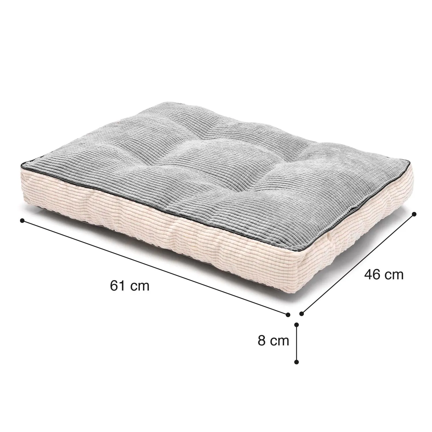 Set x2 Camas para Perro Viscoelástica Premium 61X46X8Cm Razas Pequeñas Gris 5