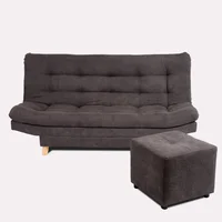 Sofá Cama Valencia Gris 3 Puestos 180X84X85 + Puff
