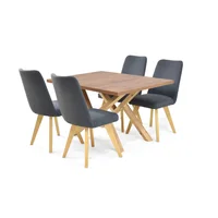 Comedor 4 Puestos Astoria Sillas Evora 71X120X90 Gris