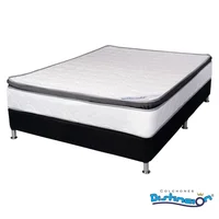 Combo Colchón Resortado Oro Unipillow Pillow 140x190x29 + Base Cama Tela Mf 140x190x29