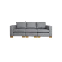 Sofá Grober 3 Puestos Tela Pet Friendly Antifluidos 230x90x90 Gris