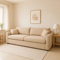 Sofá Tiago 4 Puestos Tela Antifluidos 240x85x75 Beige