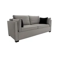 Sofá Misael 3 Puestos Tela Antifluidos 200x90x85 Gris