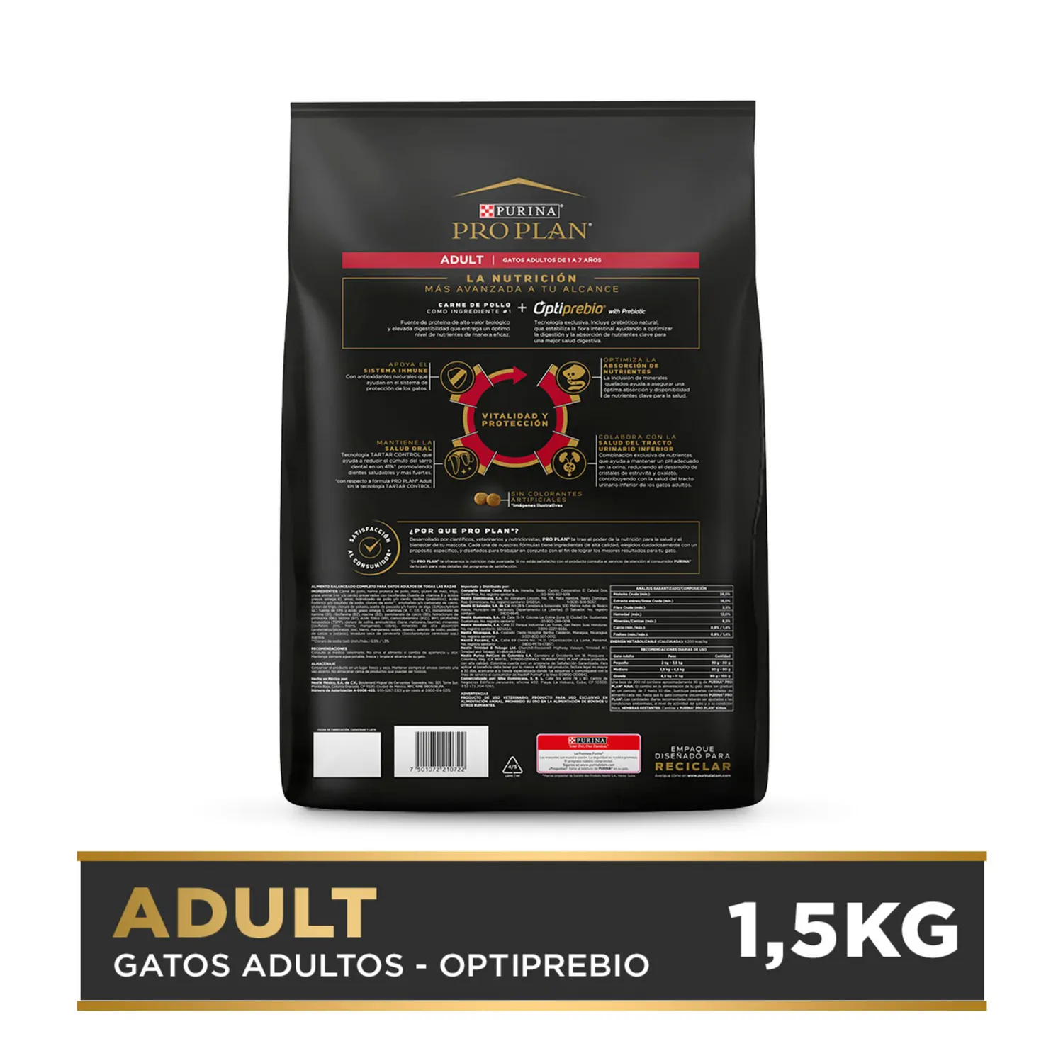 Comida Seca Para Gato Adulto Pro Plan Sabor A Pollo 1.5kg 3