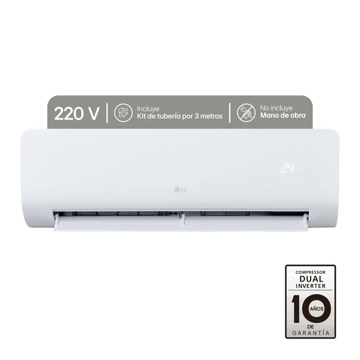 LG - Aire Acondicionado Mini Split On/Off 11000 BTU 220 V O122h1