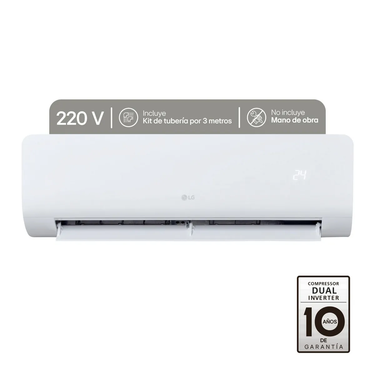 LG - Aire Acondicionado Mini Split On/Off 11000 BTU 220 V O122h1