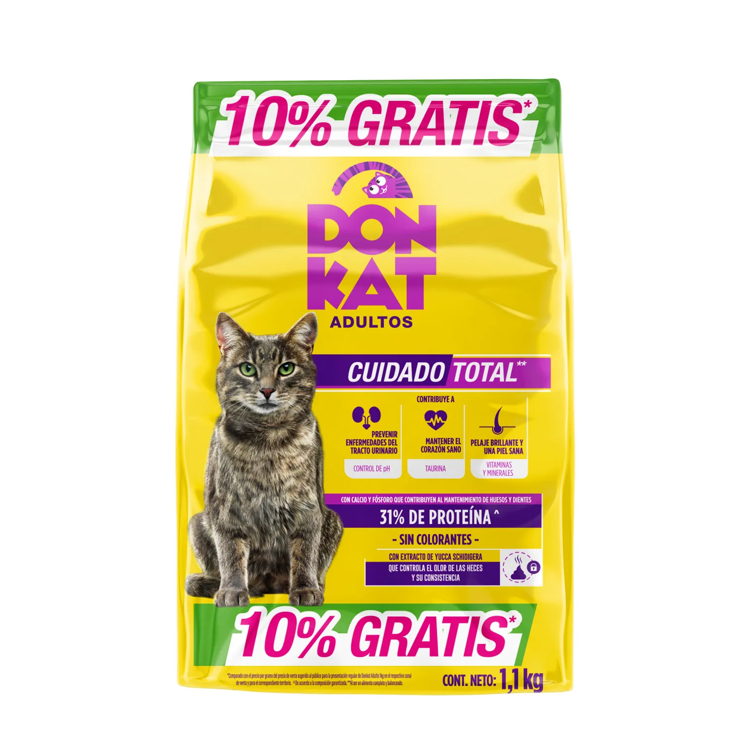Comida Seca Para Gato Donkat Adulto 1.1kg Donkat