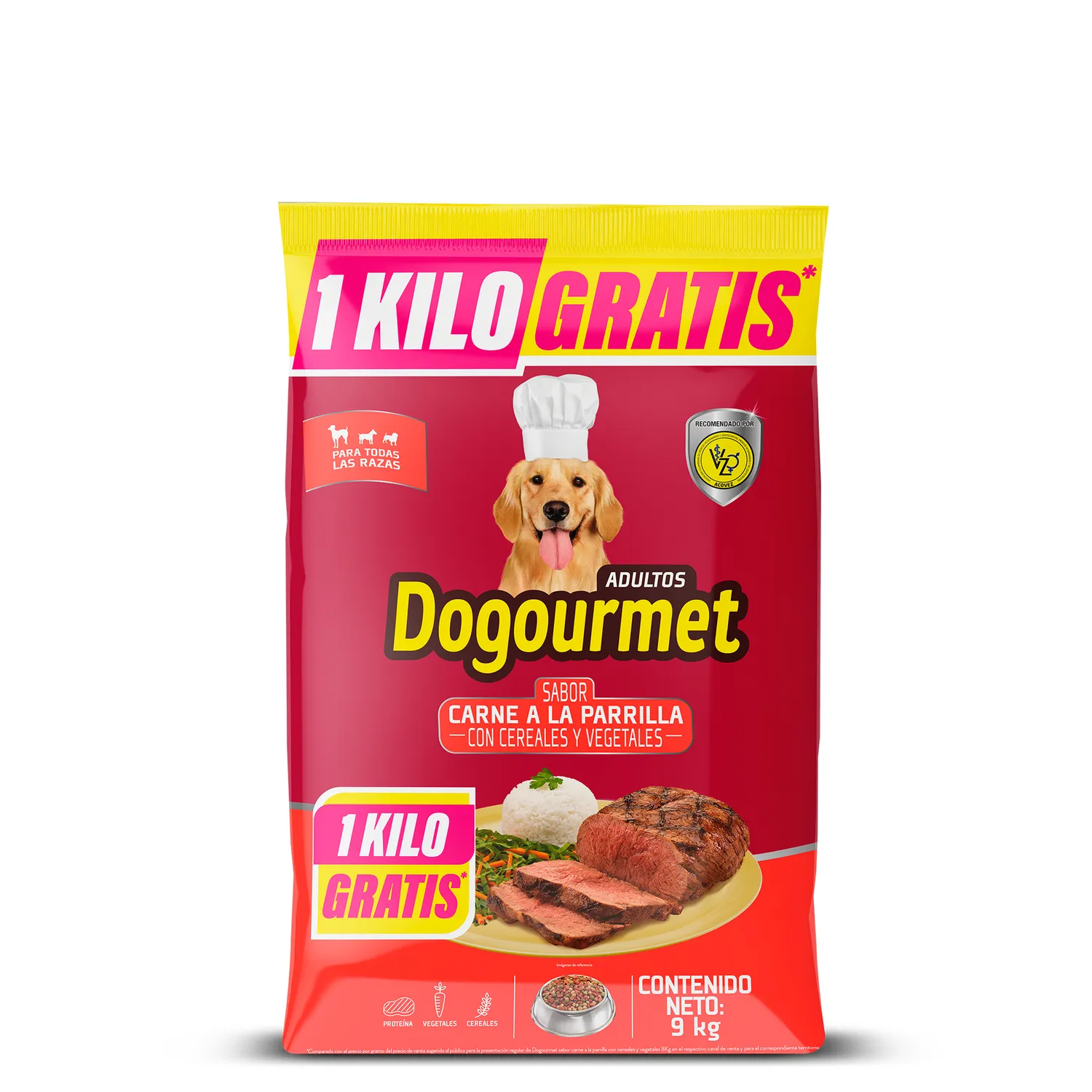 Comida Seca Para Perros Dogourmet Carne Parrilla 9kg
