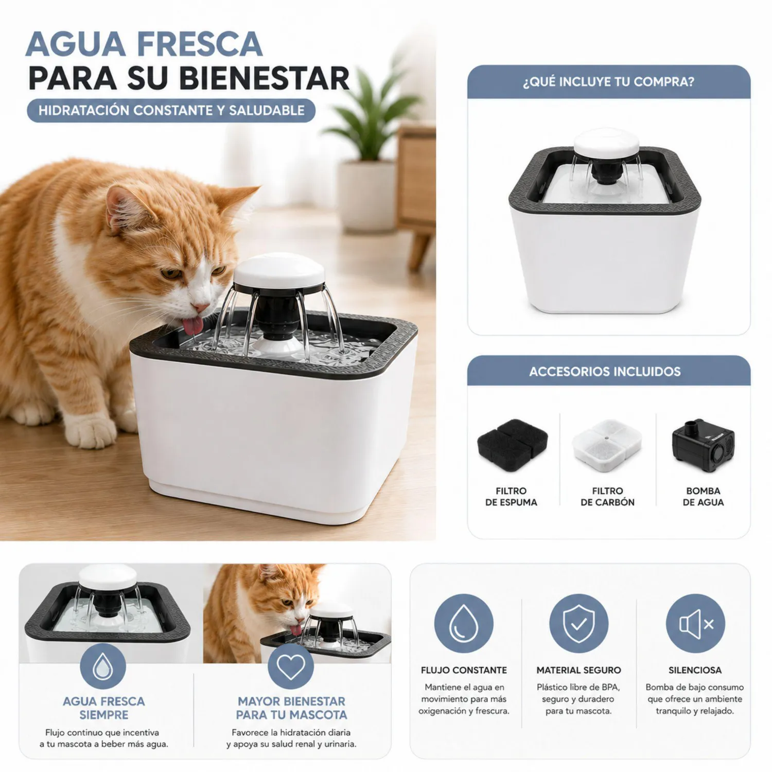 Fuente De Agua Para Perro Y Bebedero Automática 4