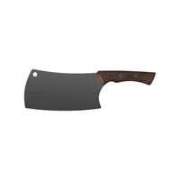 Cuchillo Hachuela 17.7cm Lámina De Acero Inoxidable Oscurecido Y Mango De Madera Churrasco Black