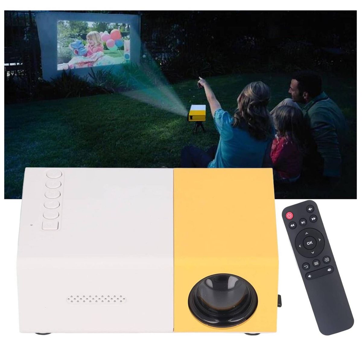 GENERAL - Mini Proyector Portátil Hdmi Usb Micro Sd Amarillo