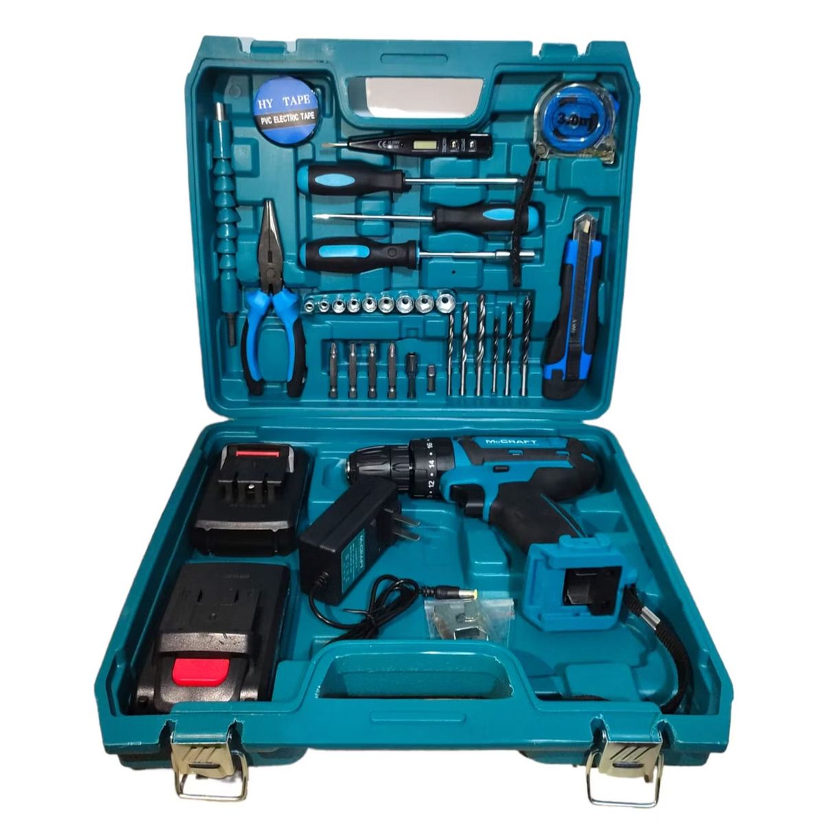 52 BITS - Taladro Inalámbrico 24V Percutor para Trabajo Pesado
