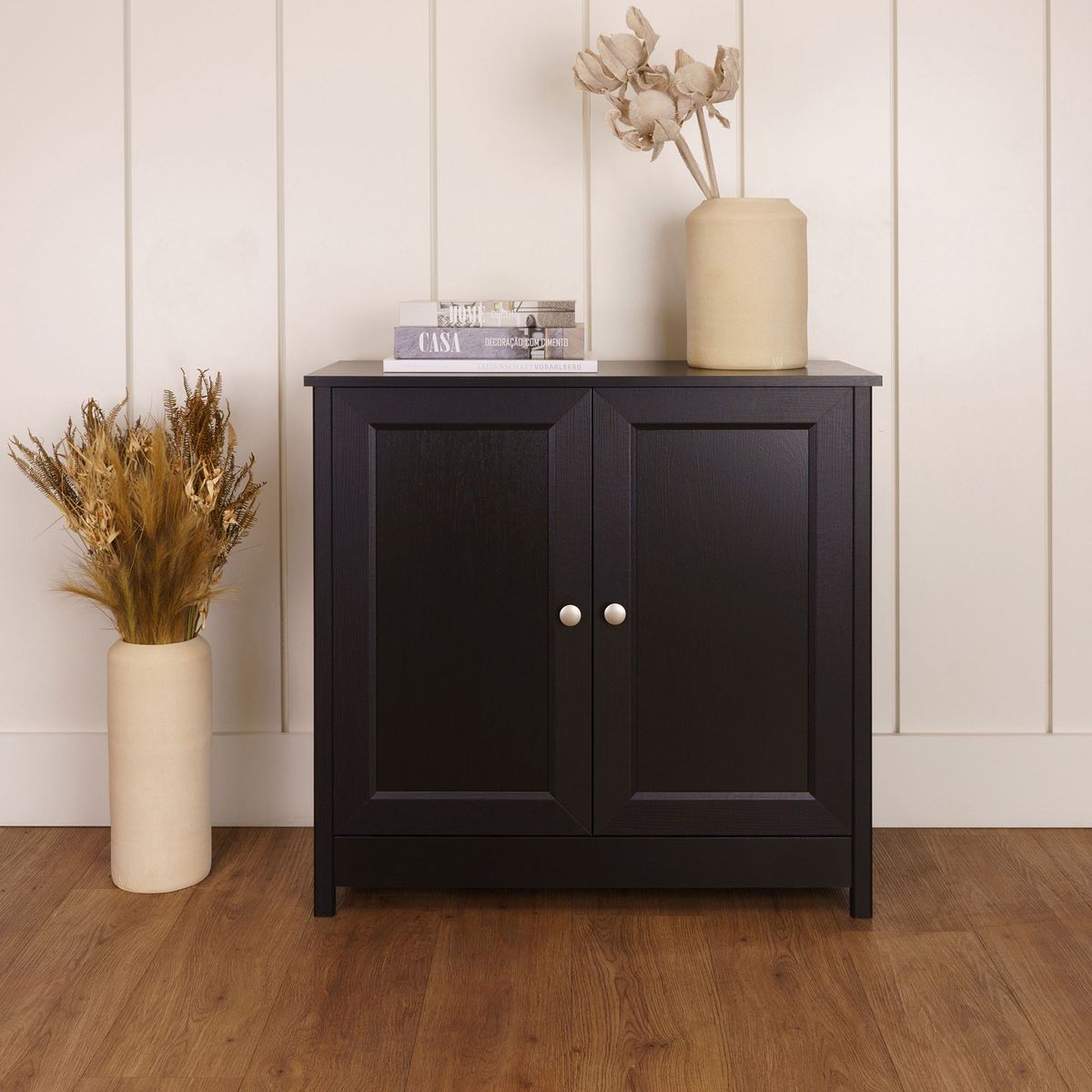 BERTOLINI - Mueble Buffet 80Cm En Mdp 2 Puertas Negro