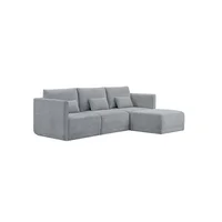 Sofá en L Derecho Valerie Tela Antifluidos Gris 280x95x90