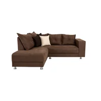 Sofá en L Izquierdo Lier Tela Pet Friendly Antifluidos Marrón 200x80x85