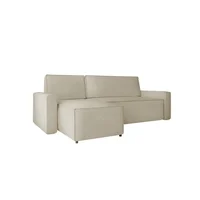 Sofá en L Reclinable Izquierdo Ohio Tela Antifluidos Beige 235x75x87