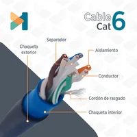 Cable U/UTP Cat 6 lcv6crmmxdj- Exterior Ch Doble Negro 305 m VCP