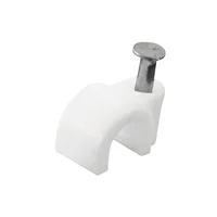 100 Grapas para Cable Curvo 8 Mm Fulgore Blanco Con Clavo x 20 Unidades