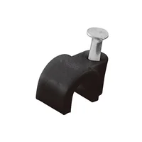 100 Grapas para Cable Curvo 6 Mm Fulgore Negra Con Clavo x 20 Unidades