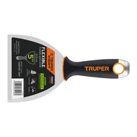 Espátula Flexible de 13 cm En Acero Inoxidable. Comfort Grip Truper x 6 Unidades