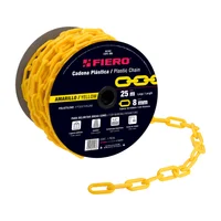 Carrete de Cadena Plástica Amarilla de 25 M. Espesor 8 Mm Fiero x 2 Unidades