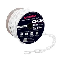 Carrete de Cadena Plástica Blanca de 25 M. Espesor 8 Mm Fiero x 2 Unidades