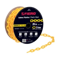 Carrete de Cadena Plástica Amarilla de 25 M. Espesor 5 Mm Fiero x 2 Unidades