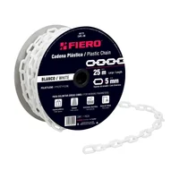 Carrete de Cadena Plástica Blanca de 25 M. Espesor 5 Mm Fiero x 2 Unidades
