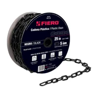 Carrete de Cadena Plástica Negra de 25 M. Espesor 5 Mm Fiero x 2 Unidades